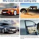 Automotive Door Weather Stripping 60Ft Car Door Rubber Edge Trim Seal Strip Gasket with Side Bulb for Car Bus Camper Boat RV Truck Doors