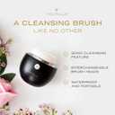 Pure Radiance, Vibrating Facial Cleansing Brush, Electric Face Scrubber, 3 Modes, 3 Brush Heads (2 Bristle,1 Silicone), Waterproof, Rechargeable, Smart Timer, Exfoliating, Massage (Black)