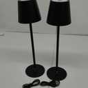 2 Pack Cordless Table Lamp, 5000mAh Portable Rechargeable LED Desk Lamp, 3 Color Modes Stepless Dimming Table Light with Memory Function, for Dinner, Patio, Home, Restaurant. (Black)