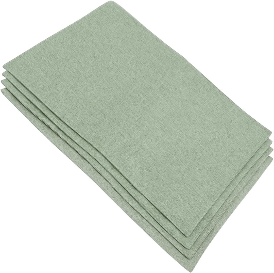 4pcs Double Table Napkin Heat Resistant Serviette Cloth Non Slip Design for Elegant Dining for Weddings Parties (Green)
