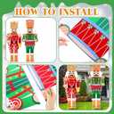 Wenqik 2 Pcs Large Christmas Nutcracker Outdoor Decorations with LED Light, Nutcracker Yard Sign with Stakes 39 x 13 Inch Christmas Outdoor Yard Decorations for Xmas Holiday Lawn Porch Party Supplies