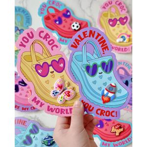 Valentines Day Cards for Kids School - Valentines Gifts for Kids - 36 Valentine Cards with Shoe Charms Bulk - Funny Valentine Exchange Card for Boys Girls Toddler Class Classroom Gift Party Favors