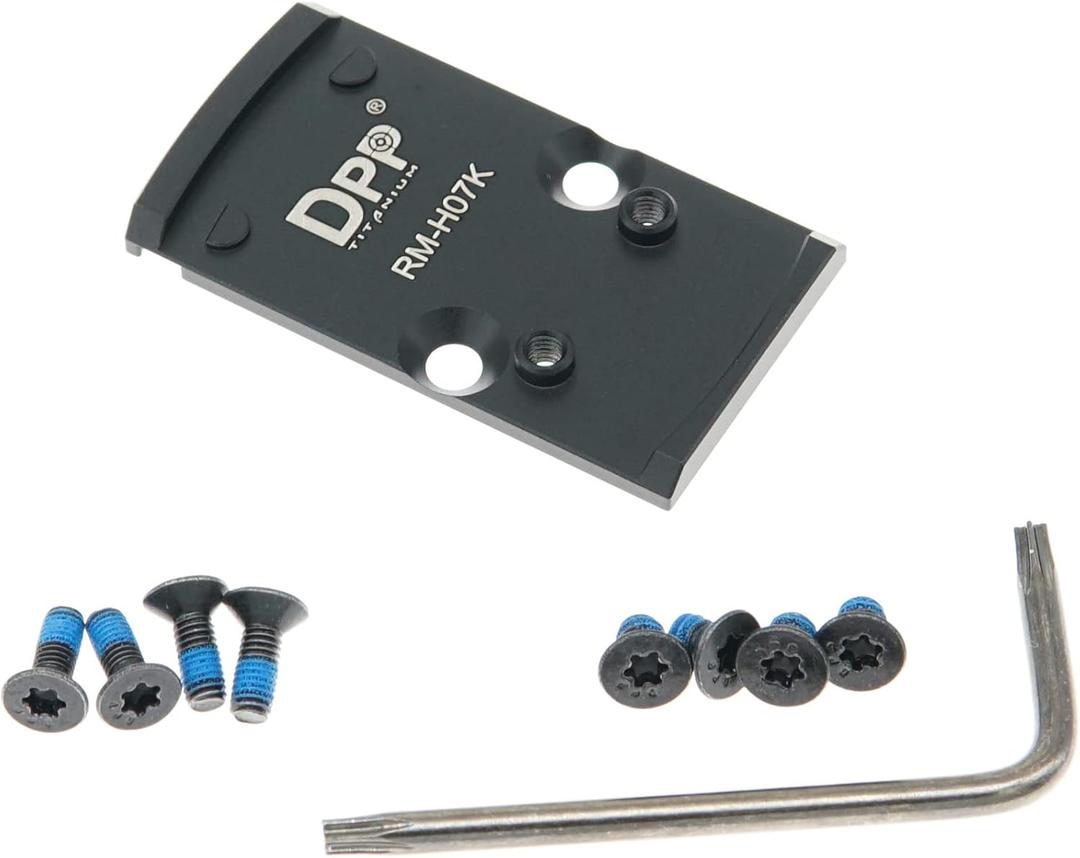 DPP Titanium Mount/Adapter Plate Compatible with RMR Cut Slide Without Thread Post and Holosun 407K/507K/EPS Carry/EPS/RomeoZero WA-PDP04