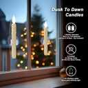 6 Pcs Sensor Dawn to Dusk Window Candles, Flickering Battery Candles for Windows, Ultra Bright Fake Candle Lights with Suction Cup, Led Candlesticks for Xmas Home Decor, White Light