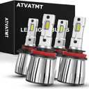 LED Bulbs for Volvo VN VNL 630 670 730 780 VT 800 830 880, Replacement LED Fog Lights 9005 H11 500% Brightness 6500K White, 4-Pack