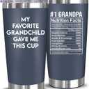 NewEleven Fathers Day Gift For Grandpa From Granddaughter, Grandson - Birthday Present Ideas For Grandfather, New Grandfather, Promoted To Granddad, Grandchildren, Grandkids - 20 Oz Tumbler (Favorite grandpa navy)