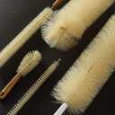 ALINK Extra Large Long Bottle Brush Set - 16" / 15" Long Bamboo Handle Bottle Cleaner for Narrow Neck Beer Wine Bottles, Decanter, Tumblers, Thermos, Jugs with Straw Brush, Kettle Spout/Lid Brush