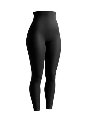 SHAPERMINT High Waisted Tummy Control Compression Leggings for Women - Petite to Plus Size Womens Leggings Non See Through, Black, Large