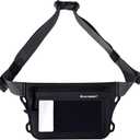 WILD HEART Waterproof Waist Bag IPX8 with Adjustable Waist belt Screen Touchable Dry Bag Double Inner Pocket for Swimming Diving Floating Rafting Boating (black)
