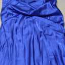 Litherday Women's Satin Lingerie Nightgown Silk Chemise Sleepwear Sexy Nighties Sleeveless Sleep Dress Royal Blue Size M