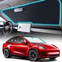 INSAUTO Windshield Sun Shade for 2016-2026 Tesla Model Y Model 3 Accessories, [Upgraded 7-Layer Protection], Foldable Front Windshield Sunshade, Block Out UV Rays & Heat, Keep Car Cool