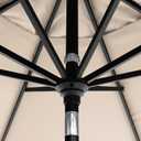 California Umbrella 12-Year-Non-Fading, 9Ft Premium Sunbrella Patio Umbrella, Hand-Crank, Button-Tilt, Black Frame, Canvas Fabric