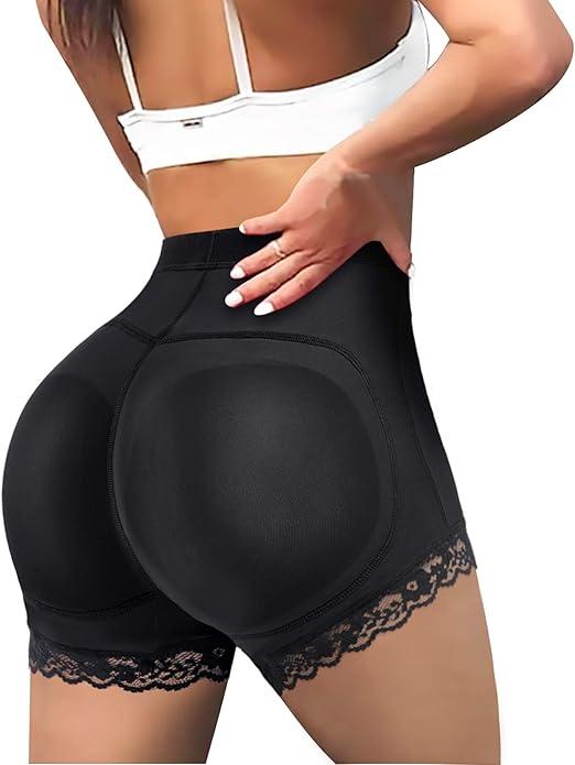 Womens Butt Lifter Padded Lace Panties Seamless Hip Enahncer Body Shaper Boyshort Underwear Size Small