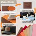 12 Pcs Leather Blanks for Laser Engraving with Adhesive, 12.6x10.2 Faux Leather Sheets for Hat Patches, 3 Dark & 3 Light Brown + 6 Mix Colors, Laserable Leatherette for DIY