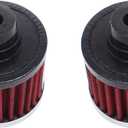 2 Pcs/Set 1-1/4" Red Valve Cover Breather Filter Washable Reusable