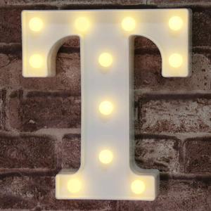 Pooqla LED Marquee Letter Lights Sign, Light Up Alphabet Letter for Home Party Wedding Decoration T (Letter T, Warm White)