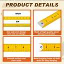 Hoteam 10 Pcs Heavy Duty Wooden Yardstick 36 Inches Natural Wood Yard Stick Ruler with Hang Hole Metal Tips 1/4-inch-thick Yardstick Ruler Metal Ends Meter Stick Clothing Measuring (Yellow)