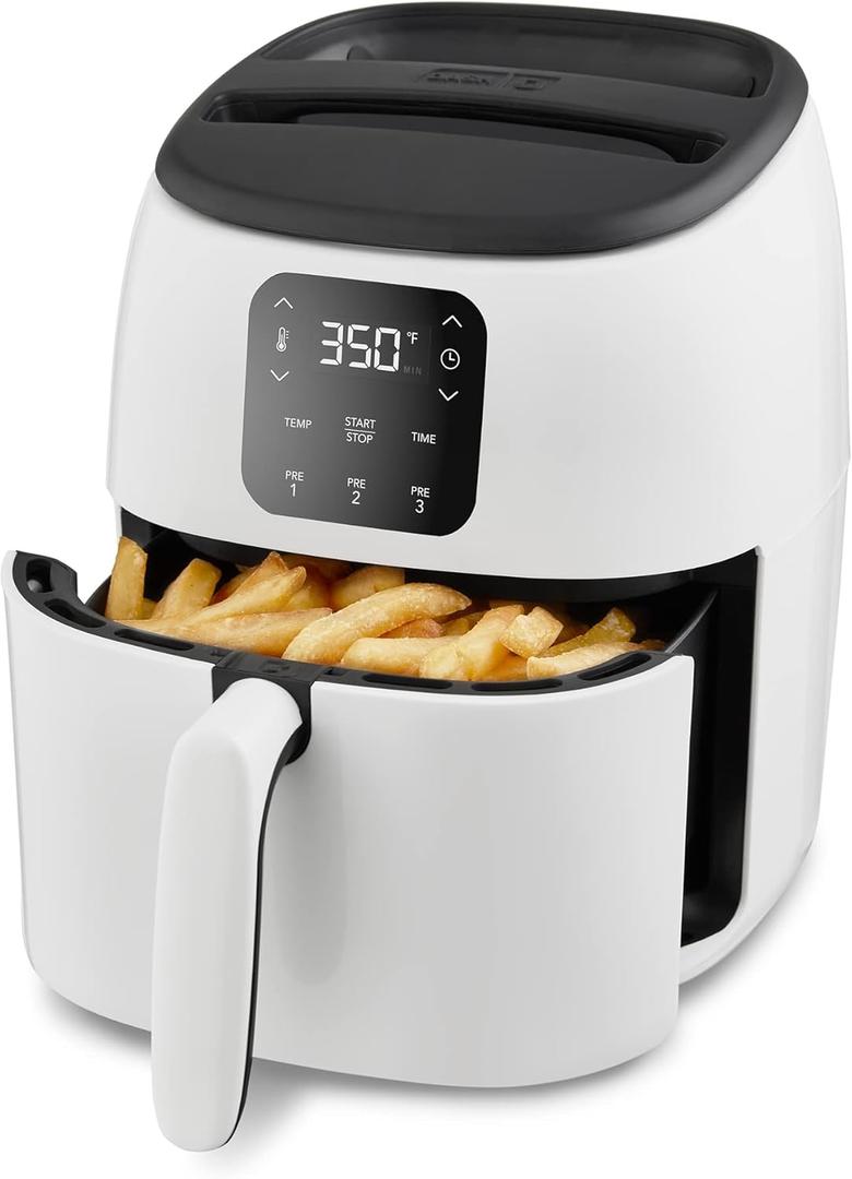 DASH Tasti-Crisp Electric Air Fryer Oven, 2.6 Qt., White  Compact Air Fryer for Healthier Food in Minutes, Ideal for Small Spaces - Auto Shut Off, Digital, 1000-Watt