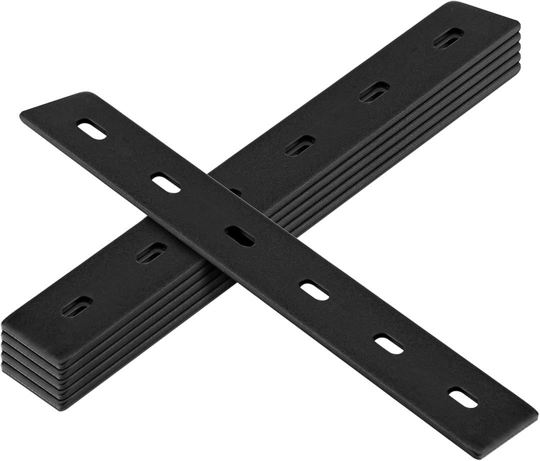 6 Pcs Black Flat Mending Plates, 14" x 1-1/2", Slotted Straight Bracket Connector, 11Gauge