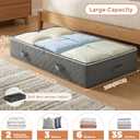 Budding Joy 90L Under Bed Storage Containers, Closet Organizers and Storage Bins, Foldable Underbed Storage Bags for Linen Sheets, Blanket, Clothing, Comforter, Sweaters, Pillows, Wrapping Paper, Grey