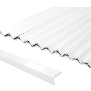 SUNWINGS 10-Pack 12 Inch Peel and Stick Aluminum Tile Trim, Decorative Kitchen Backsplash Trim Edge, Self Adhesive Tile Liner Matte White Medium