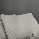 Bedsure Waffle Comforter Set Queen, Soft and Breathable Linen Bedding Comforter Set, 3 Pieces, 1 Waffle Weave Comforter (90"x90") and 2 Pillow Shams (20"x26"+2")