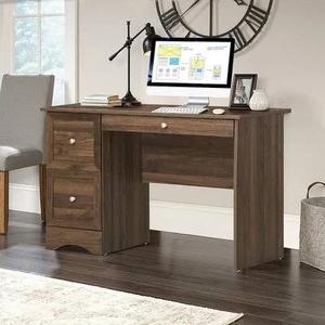 Vintage 44 in. Brown Computer Desk Home Office Study Table Spacious Workstation with 3 Drawers