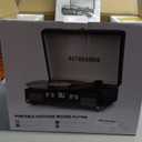 Vinyl Record Player 3 Speed Bluetooth Portable Suitcase Belt-Driven Record Player with 2 Built-in Stereo Speakers Vinyl Vintage Turntable Records Player with RCA Line Out, AUX Out (Smoke Blue)