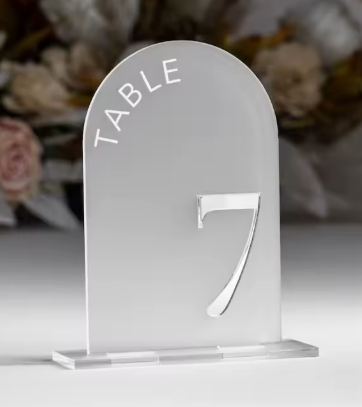 Frosted Arch Table Numbers for Wedding, 25 Pack 5"x7" Frosted Arch Acrylic Signs with Stand Acrylic Table Numbers 1-25, Perfect for Wedding Reception