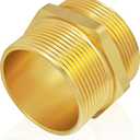 Fire Equipment Hexagonal Nipple Fitting Brass Fire Hose Adapter 1-1/2" NPT Male x 1-1/2" NST (NH) Male,Double Male Fire Hose Hydrant Adapter for Fire Hydrants,Hoses (1-1/2" NPTx 1-1/2" NST (NH))