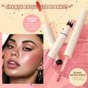 4 x Liquid Face Blush Freckle Pen, Natural Dewy Cream Blush with Light Brown Faux Freckle Stamp Pen 2 in 1 Makeup Natural Sunkissed Dewy Cheeks, Waterproof Fake Freck Tint Marker (02)