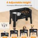 URPOWER 3-in-1 Elevated Dog Bowls - Mess Proof Double Deck 4 Height Adjustable Raised Stand with 2 Stainless Steel Food Bowls & Licking Plate for Small, Medium Dogs