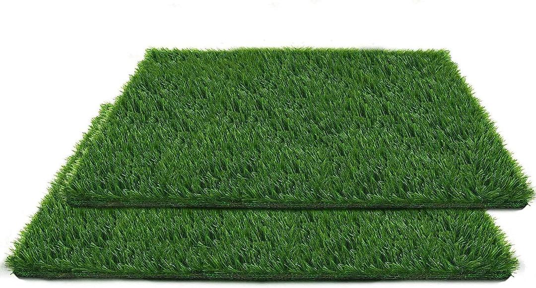 Artificial Grass for Dogs Pee Tray Fake Grass Mat for Professional Puppy Potty Trainer Replacement Dog Grass Pad for Indoor and Outdoor (25.3x19.3 Inch(Pack of 2))