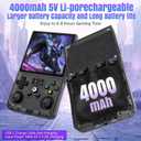 R36MAX Upgraded Retro Gaming Console,4.0 inch IPS Screen,Linux System with Professional RK3326 Gaming Chip, Retro Handheld Game Console Built-in 18000+ Games,4000mAh Large Battery (More Black)