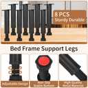 8Pcs Metal Adjustable Height Bed Support Legs for Bed Frame Metal Adjustable Furniture Legs for Sofa/Cabinet/Couch/Dresser/Table,Heavy Furniture Replacement Legs (4.7-8.2 inch (8pcs))