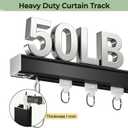 Ceiling Curtain Track, Wall Mount Curtain Tracks, Black, 3ft-6ft