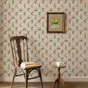 Cabbrix Vintage Wallpaper Peel and Stick Floral Wallpaper 17.5'' x 400'' Boho Neutral Contact Paper Vinyl Waterproof Self Adhesive Wall Paper for Bedroom Shelf Cabinet Decor
