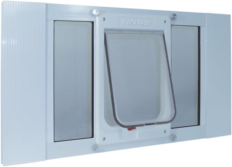 Ideal Pet Products Aluminum Sash Window Pet Door, Adjustable to Fit Window Widths from 27" to 32", Chubby Kat 7-1/2 x 10-1/2 Flap Size