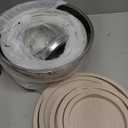 Mixing Bowls with Lids Set, 6 Piece Stainless Steel Nesting Storage Bowls for Kitchen, with 3 Grater Attachments & Non-Slip Bottoms, Size 5.5,3.5,2.5,2.1,1.5,1.1 QT (Khaki)