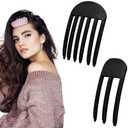 4 Pack Hair Volume Clips ，Volume Hair Clips for Fluffy Bangs, Easy High Crown Volumizing Hair Clips for Women，Root Clips for Curly Hair Volume Tool Natural Voluminous Look (2Black, normal)