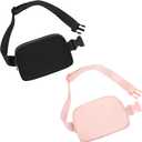 Waist Pack for Running Fanny Pack forWomen and Men Gift and Men Crossbody Belt Bag Bum Bag with Adjustable Strap for Sports Light Purple (Black+Light Pink)