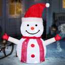 PIXFAIRY Christmas Standing Lighted Snowman Decoration, Battery Operated Light-Up Christmas Decorations for porches, lawns, Yards, Indoor and Outdoor (2.75ft)