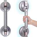 17inch Suction Shower Grab Bar, Portable Shower Handle Bar Suction Grip Bar Bathtub Handle with Strong Hold Suction Cup Fitting and Rapid Release for Bathroom(Max Capacity :300lb