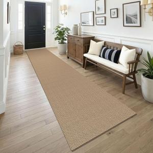 KOZYFLY Boho 2.5'x14' Runners Rugs for Hallway, Long Washable Runner Rug, Woven Non Slip Kitchen Runner, Farmhouse Entryway Rug, Floor Carpet for Entry, Aisle, Hall, Orange Beige/Tan/Brown