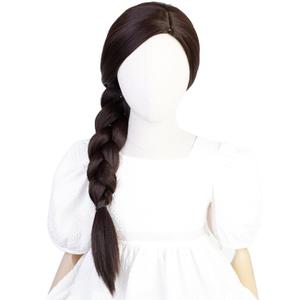 Kids Witch Costume Wig 21.6'' Long Dark Brown Girls Braid Wigs Synthetic Hair for Child Toddler Halloween Party