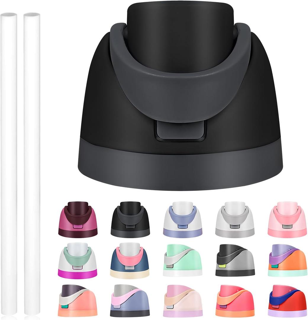 NebkDask Replacement Lid for Owala Freesip - Fits 16oz, 24oz, 32oz, Bottles, Leakproof Cap, BPA-Free Water Bottle Accessory with a Gasket Replacement Stopper and a Bottle O Seal Ringï¼ˆVery Darkï¼‰