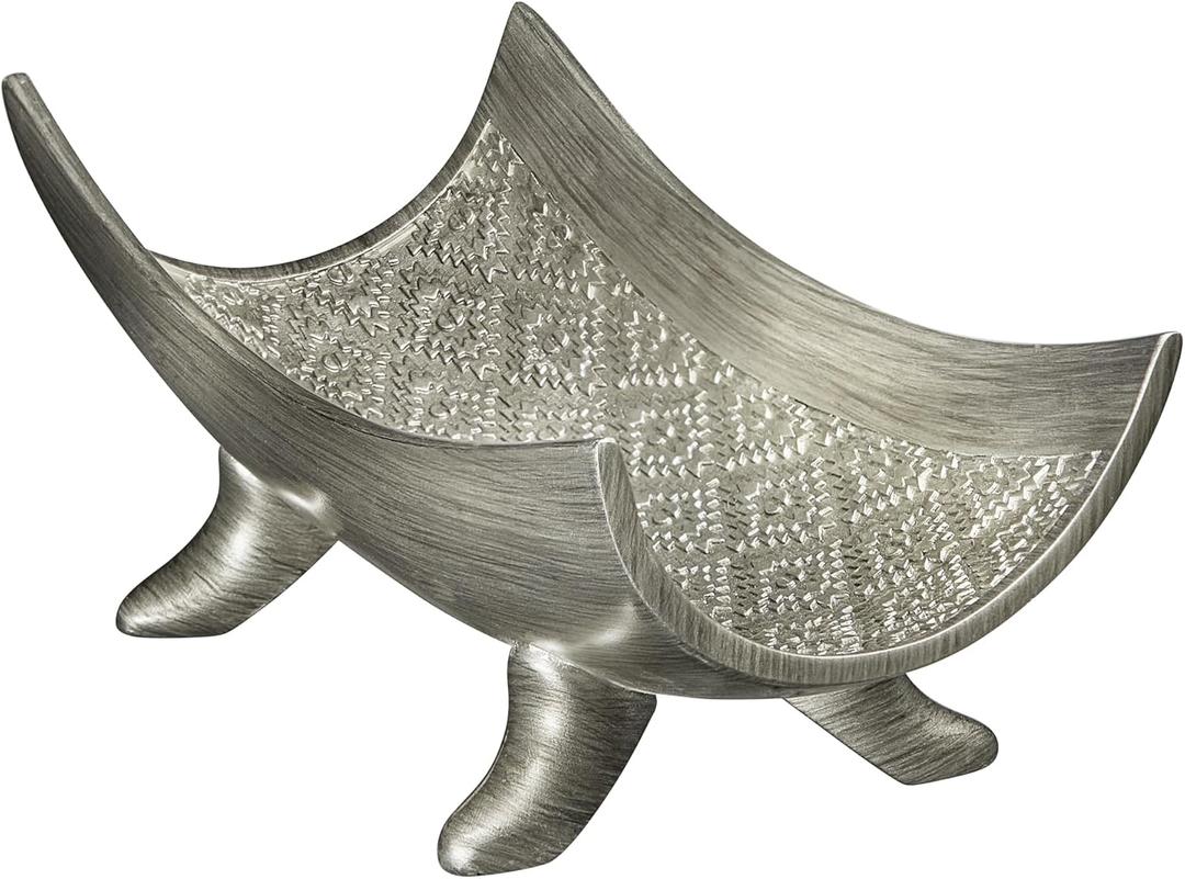 Creative Scents Dublin Silver Decorative Bowl  Centerpiece Table Decorations, Home Dcor, Decor Tray for Coffee Table Decor, Living Room Centerpiece, Key/Candy Bowl for Entry Table Decorations