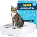 PetSafe ScoopFree Crystal Plus Automatic Self-Cleaning Cat Litter Box System Not Enclosed Advanced Odor Control Includes 1 Disposable Crystal Litter Tray White (PAL00-18016)