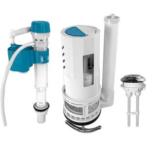 3 Inch Top Dual Flush Valve Repair Kit for One Piece Toilet (10"-13" Tank Height) - Fits 3.2"-3.6" Drain Holes | Includes 3 Inch Flush Valve, 2.2" Thread Push Button, Fill Valve