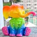 2 x Seasons 5.25" Rainbow Elephant Skeleton Halloween Decoration for Crazy Bonez Animal Skeleton Line